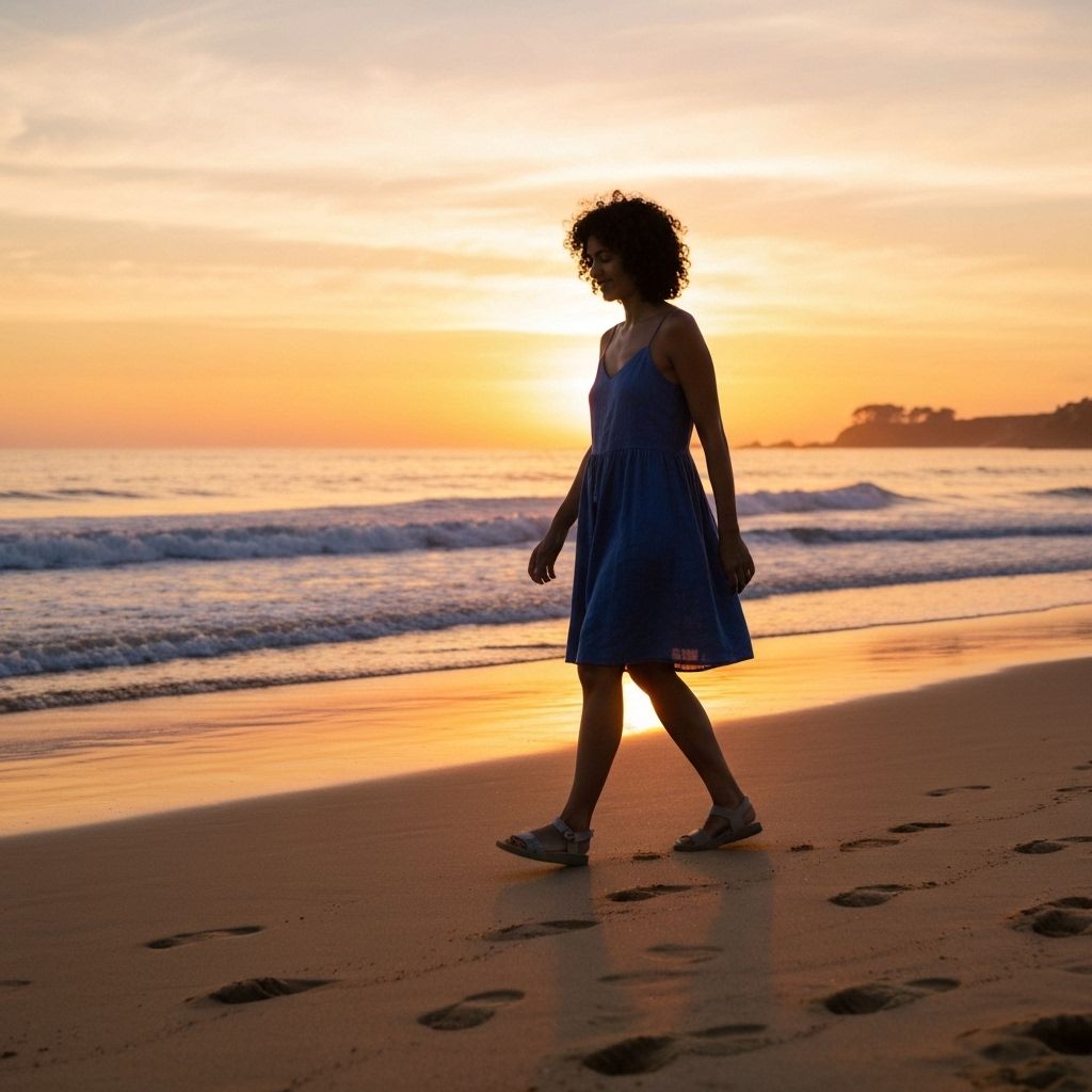 Plage au coucher de soleil